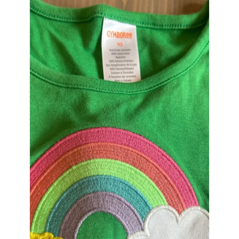 K7 Gymboree Girls St Patricks Day Rainbow Pot of Gold Tulle Tutu Dress Green 10